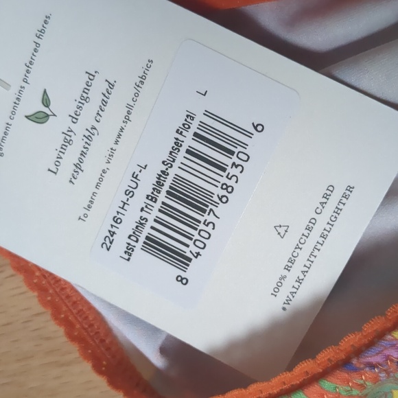 NWT Spell Last Drinks Sunset Floral Bralette Large - Picture 6 of 6